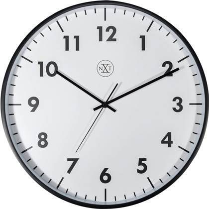 NeXtime nXt Wandklok 40 cm Plastic Zwart 'New'