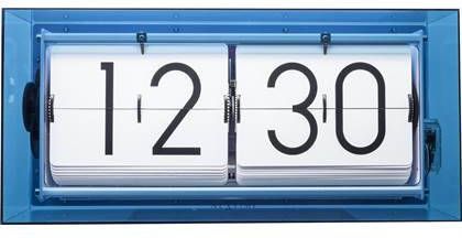 NeXtime Tafelklok 36 cm Acryl Blauw 'Big Flip Clear'