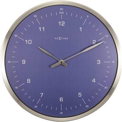 NeXtime Wandklok 33 cm Metaal Blauw '60 Minutes' online kopen