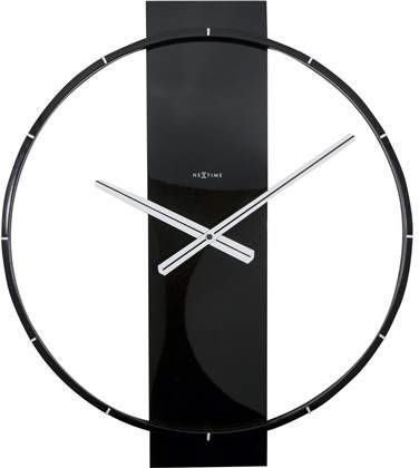Club Manhattan NeXtime Wandklok 50.8 x 58.2 x 4.3 cm Hout/Staal Zwart 'Carl'