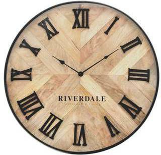 Riverdale Wandklok Nate Rond Ø46cm bruin Bruin
