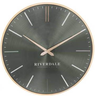 Riverdale Wandklok Milena Rond Ø40cm oyster green Groen