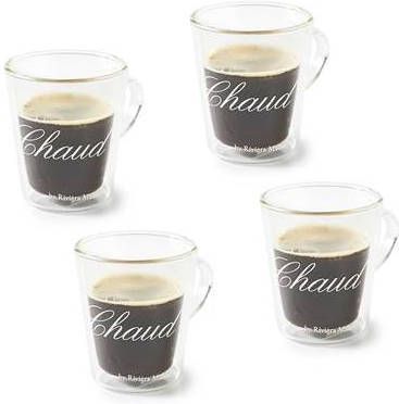 Riviera Maison C'est Chaud Dubbelwandige Glazen set 4 Stuks 220ML