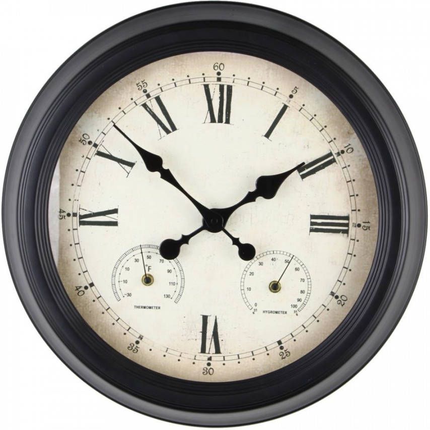 Homestylingshop.nl Buitenklok Jurre Buitenklok voor buiten tuinklok 47 cm zwart