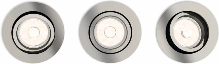 Philips Set ronde inbouwspots Donegal(3x)GU10 metaalgrijs 5039317PN