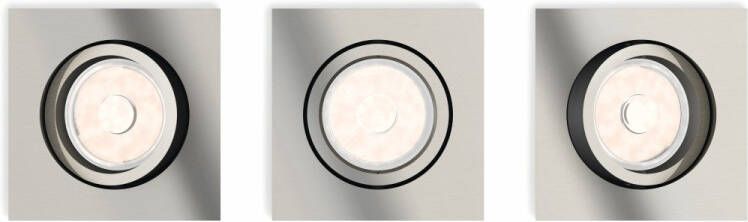 Philips Set vierkante inbouwspots Donegal(3x)GU10 mat chroom 5040317PN