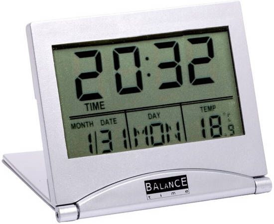 Balance Reiswekker Kwarts Lcd Zilver Kunststof