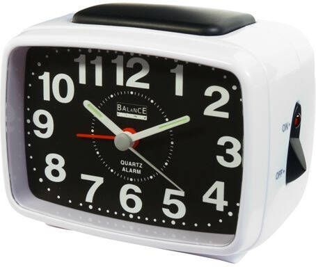 Balance Wekker Analoog Kunststof Wit/zwart