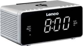 Lenco CR-550 WekkerRadio met Qi Wireless smartphone oplader Zilver