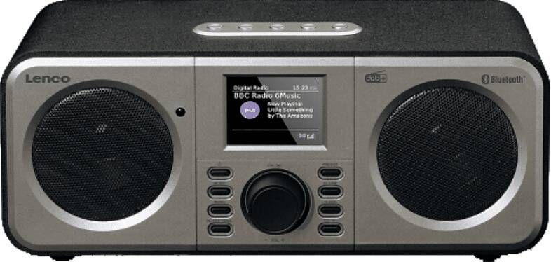 Lenco Stereo Dab+ Fm Radio Met Bluetooth® Dar 030bk Zwart zilver