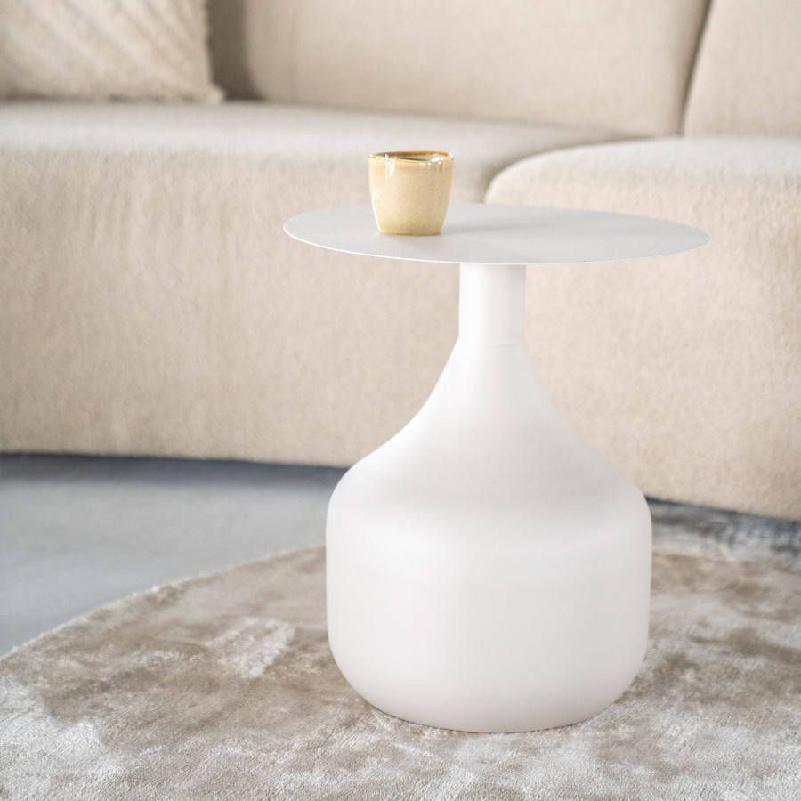 By-Boo By Boo Bijzettafel 'Mist' ø40cm, kleur Off White