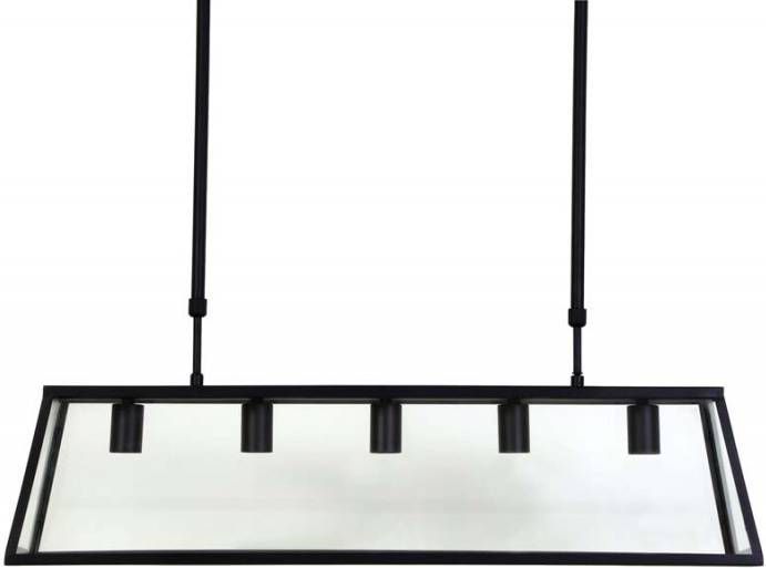 Light & Living Hanglamp 'Svana' 99x23 cm, glas zwart