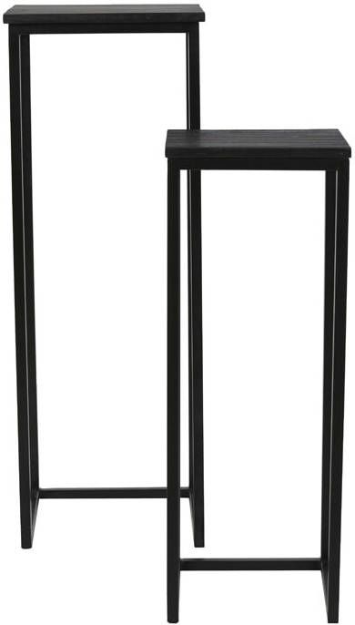 Light&living Zuil S/2 30x30x83+36x36x103 cm BRYSON hout mat zwart