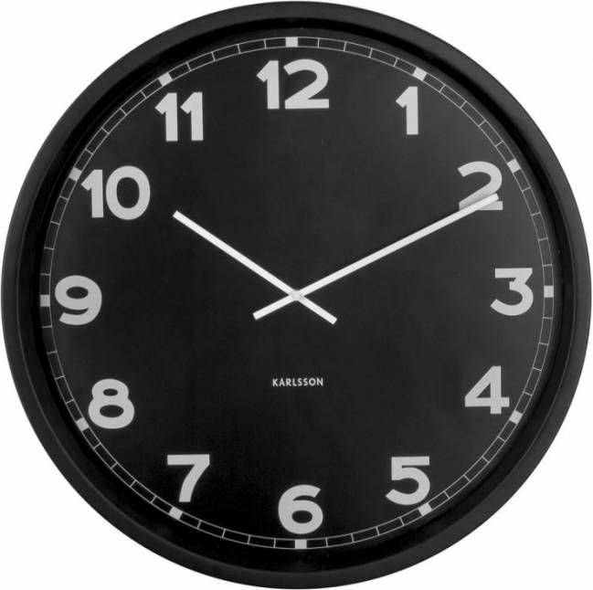 Karlsson Wandklokken Wall clock New Classic small Zwart