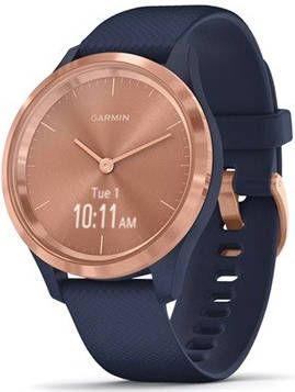 Garmin Vivomove 3S Smartwatch met GPS 39 mm Marineblauw/RosÃ©goud