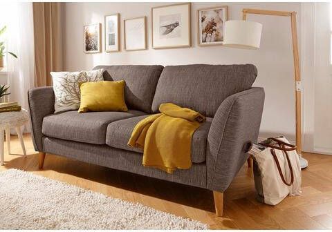 Home affaire 2 zitsbank Marseille in scandinavische stijl, in 3 stofkwaliteiten, met houten poten