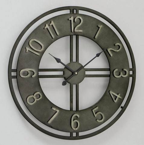 Homestylingshop.nl Wandklok Hudson metaal grijs 50 cm