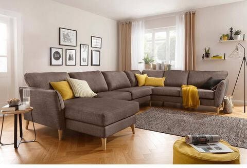 Home affaire Zithoek Marseille in scandinavische stijl, in 3 stofkwaliteiten, houten poten