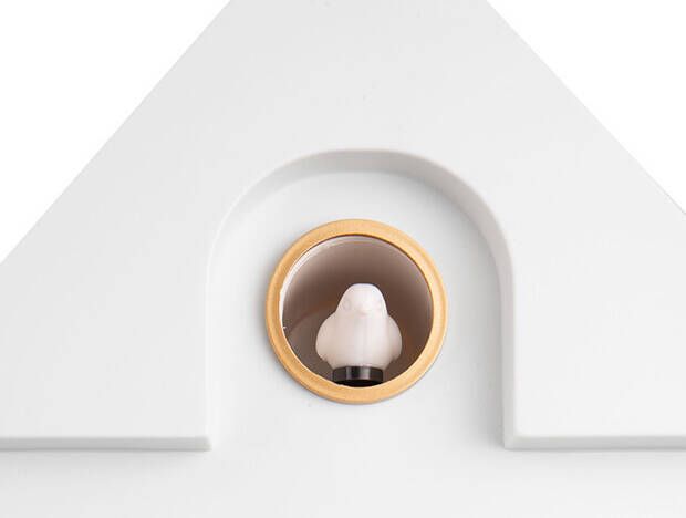 Karlsson Wandklok Modern Cuckoo 41 X 21, 5 Cm Staal Wit