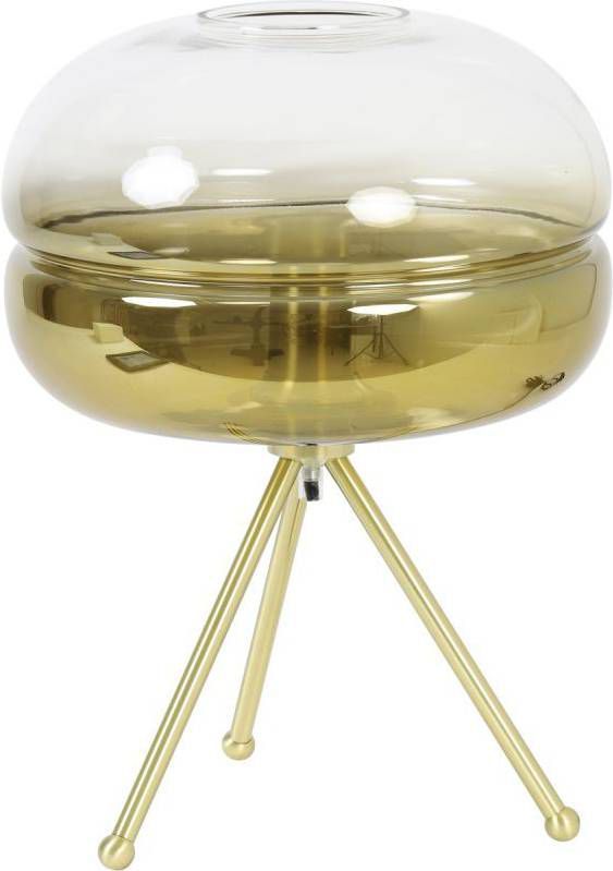 Light & Living Tafellamp 'Cherle', glas goud+mat goud