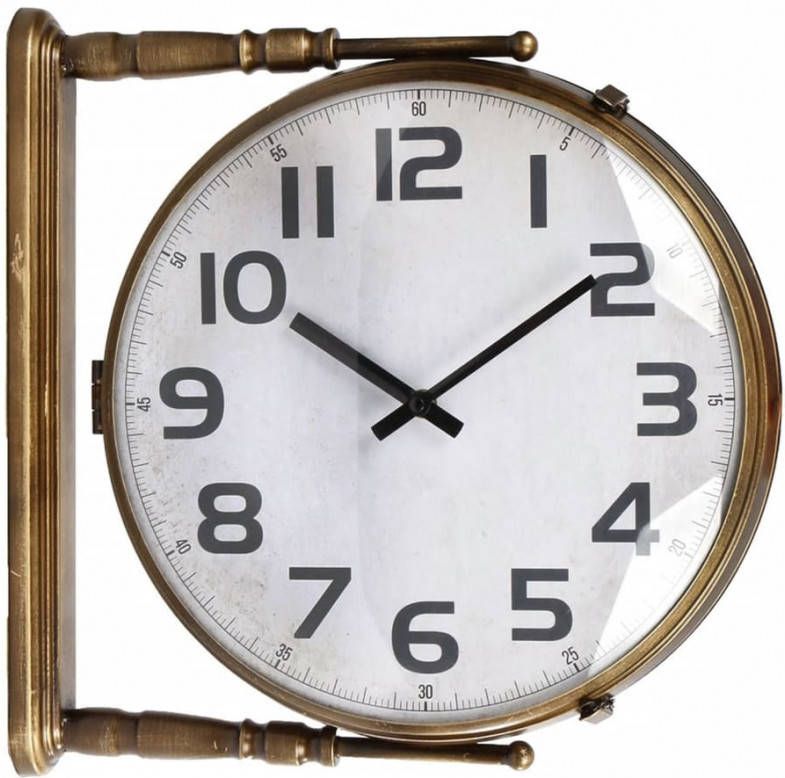 Gifts Amsterdam Stationsklok Praag 38x10x38 cm metaal messingkleurig