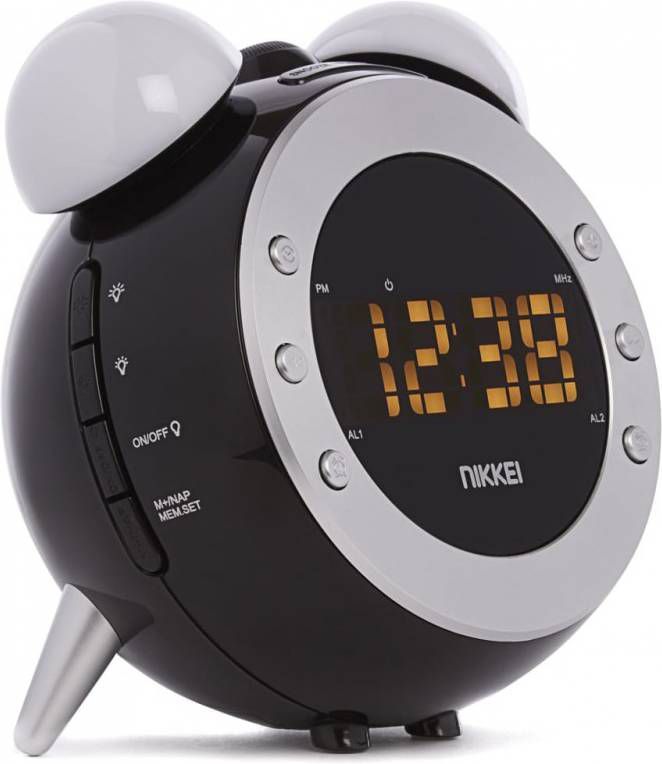 Nikkei klokradio met projectie, twee wektijden en wakeup light functie