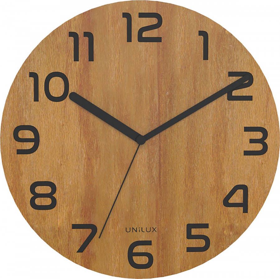 Unilux wandklok Palma Bamboo, diameter 30 cm, uit bamboe