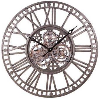 LW Collection Wandklok Carmen radar Ø60cm zilver