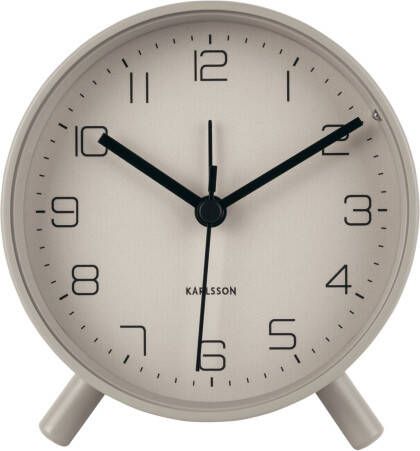 Karlsson Wekkers Alarm clock Lofty metal matt, D. 11cm Grijs