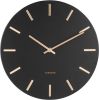 Light & Living Karlsson Wall clock Charm steel black w.gold battons small online kopen