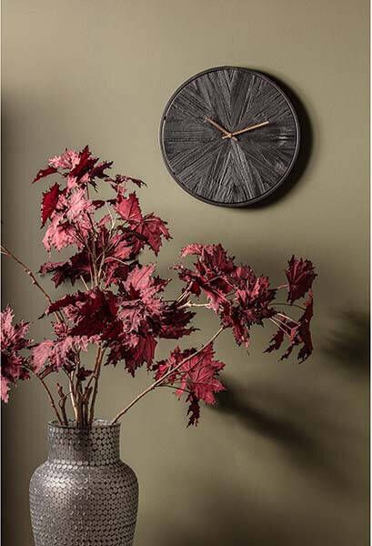 Woood Exclusive Valentino Wandklok Hout Zwart 42x42x5