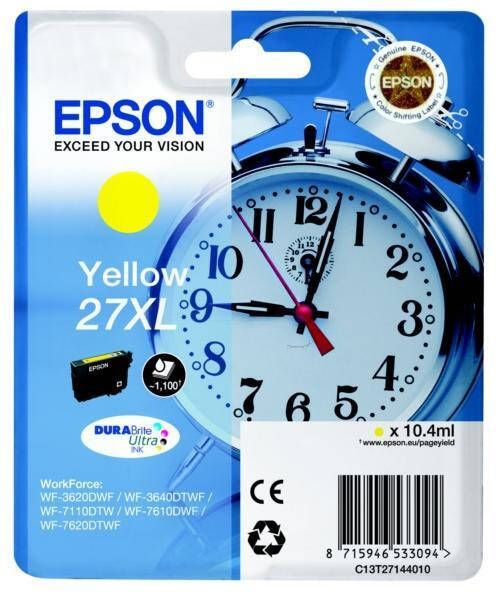 Epson inktcartridge 27XL, 1.100 pagina&apos, s, OEM C13T27144012, geel