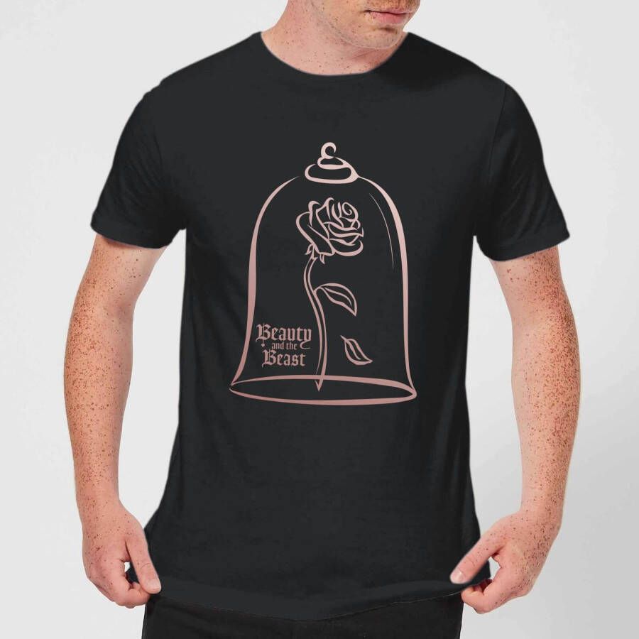 Disney Beauty And The Beast Rose Gold Men's T Shirt Black