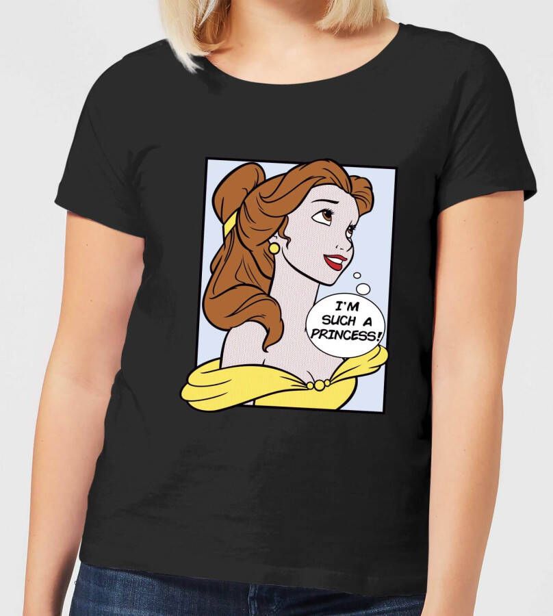 Disney Belle en het Beest Prinses Belle Pop Art Dames T shirt Zwart