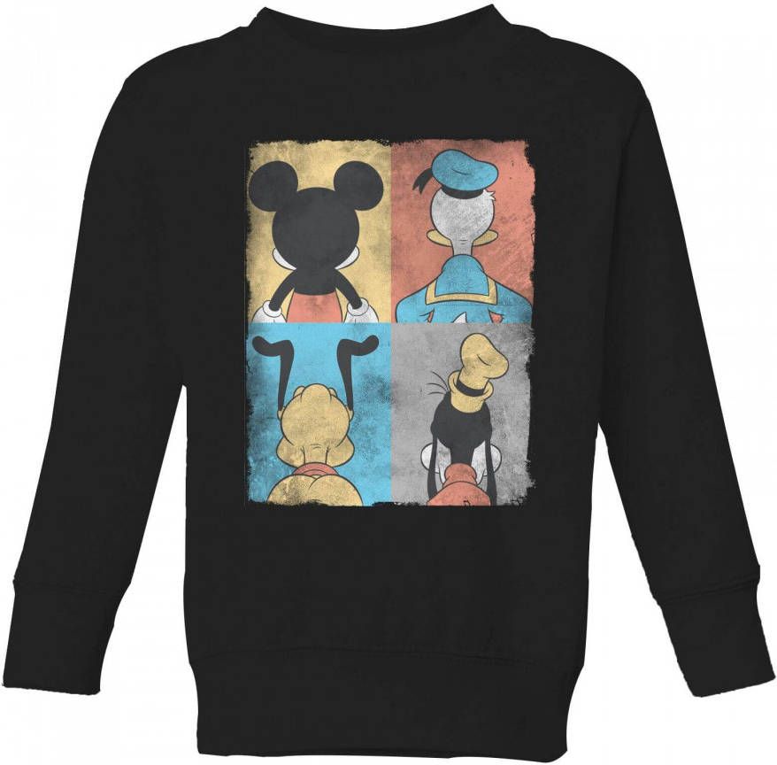 Disney Donald Duck Mickey Mouse Pluto Goofy Tiles Kids' Sweatshirt Black 146/152(11 12 jaar) Zwart