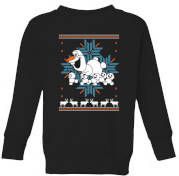 Disney Frozen Olaf and Snowmen Kids' Christmas Sweatshirt Black 146/152(11 12 jaar )