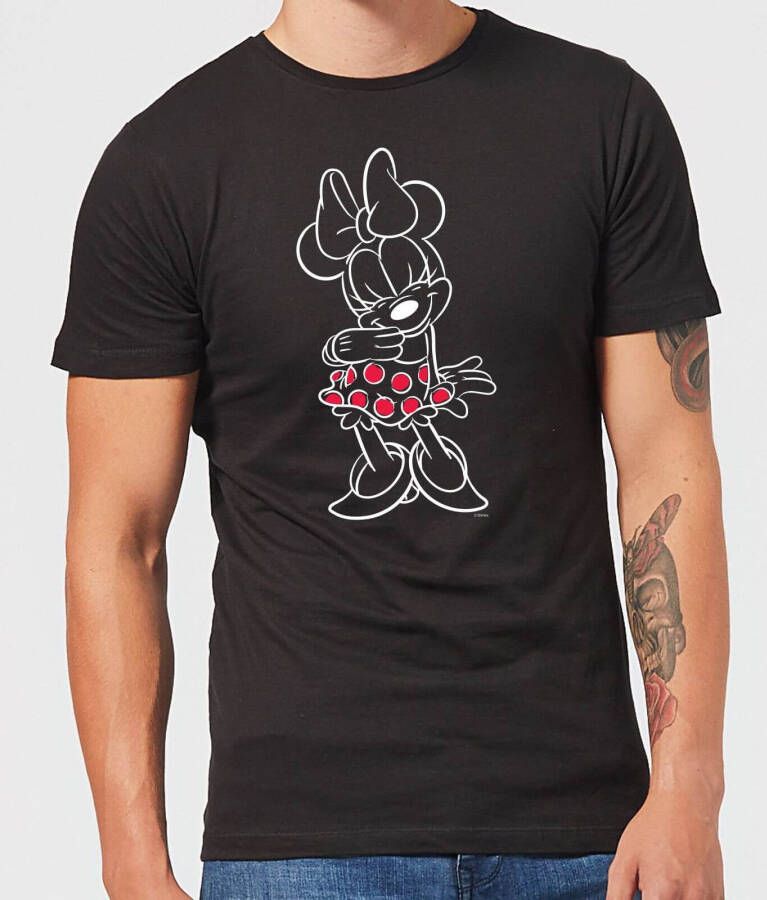 Disney Mini Mouse Line Art Men's T Shirt Black XXL Zwart