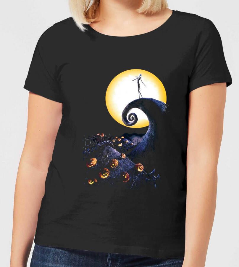 Disney Nightmare Before Christmas Jack Skellington Pumpkin King Colour Women's T Shirt Black