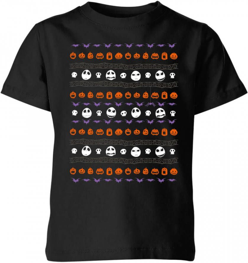 Disney The Nightmare Before Christmas Jack Pumpkin Faces Kids' T Shirt Black 146/152(11 12 jaar) Zwart